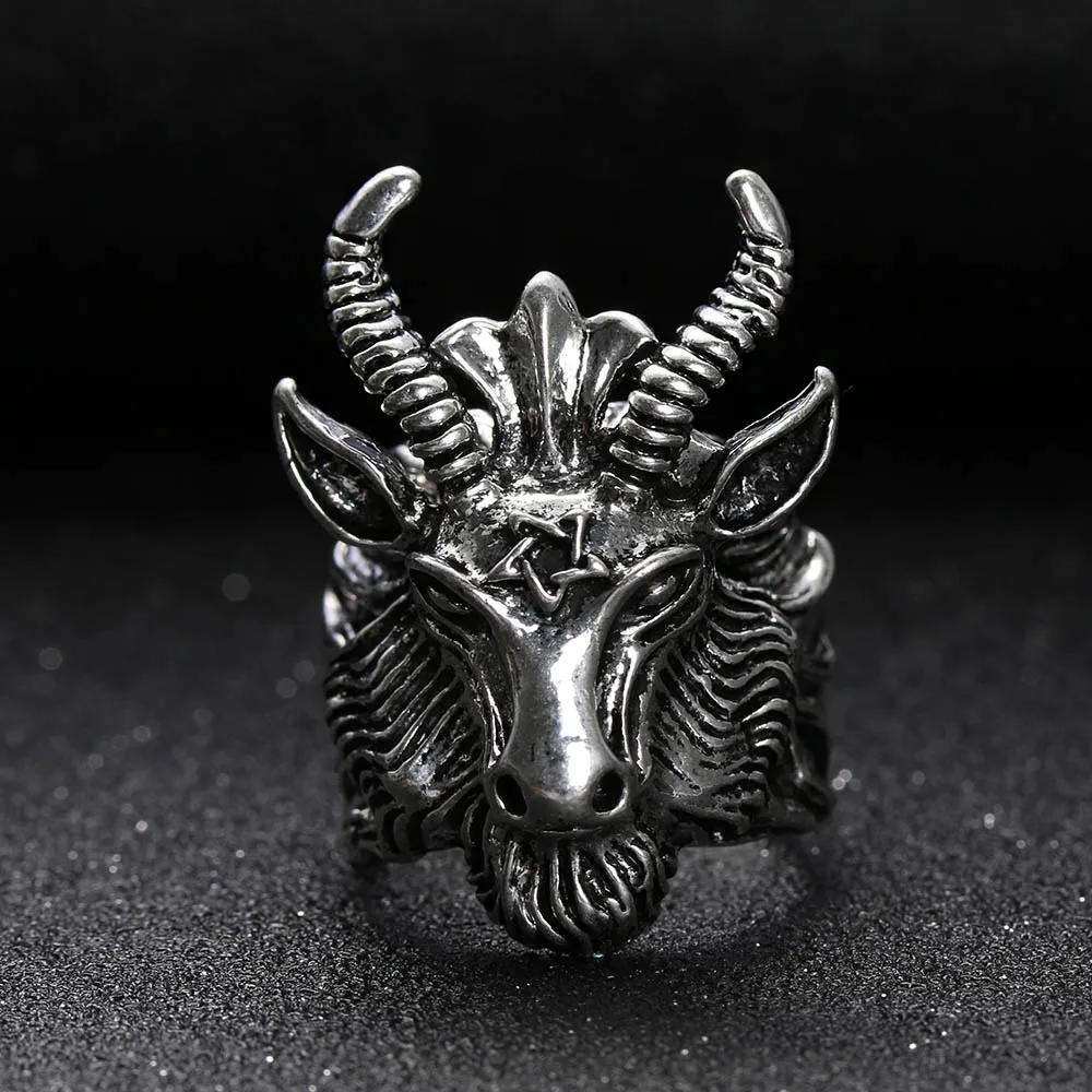 Sitaicery Fashion Big Sheep Goat Horn Head Ring Worship Aries Rock Ring For Men Unique Biker Punk Animal Vintage Men's Jewelry
Sitaicery Fashion Big Sheep Goat Horn Head Ring Worship Aries Rock Ring For Men Unique Biker Punk Animal Vintage Men's Jewelry
