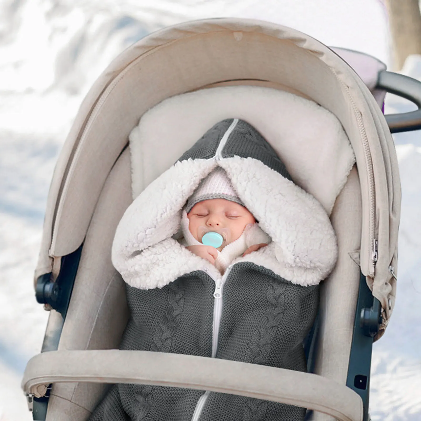 Baby Autumn Winter Woven Thick Plush Stroller Sleeping Bag Outdoor Solid Color Zipper Closure Sleeping Bag Wearable Blanket
Baby Autumn Winter Woven Thick Plush Stroller Sleeping Bag Outdoor Solid Color Zipper Closure Sleeping Bag Wearable Blanket