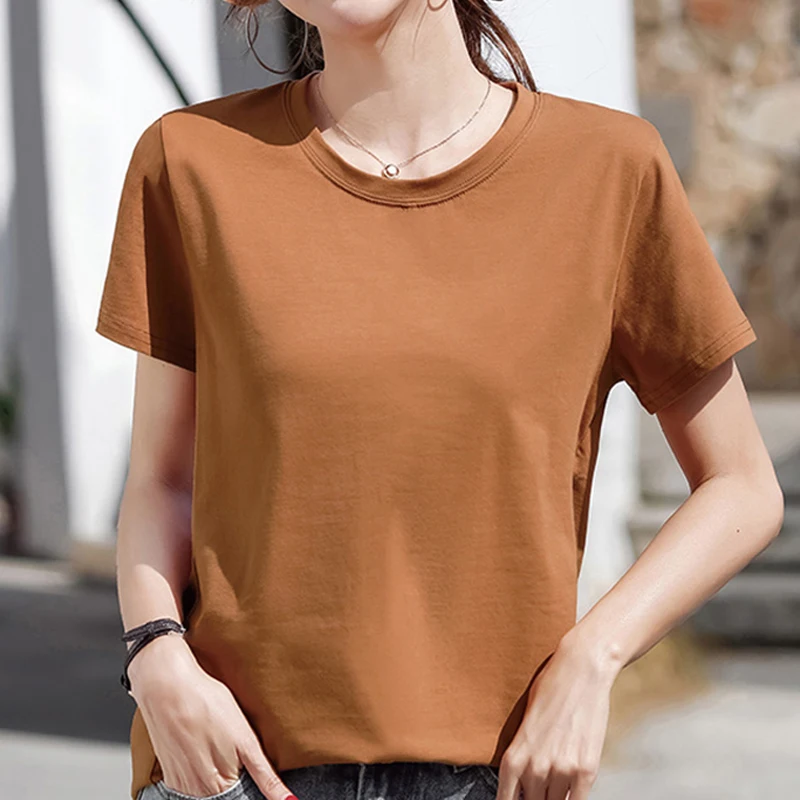 Футболка женская хлопковая с коротким рукавом, однотонная, большого размера, в стиле Харадзюку 
Футболка женская хлопковая с коротким рукавом, однотонная, большого размера, в стиле Харадзюку