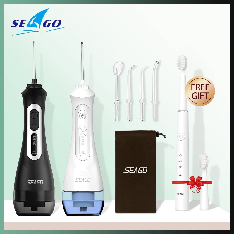 SEAGO Oral Irrigator Portable Water Flosser USB Rechargeable Water Jet IPX7 Dental 200ML Water Tank with Electric Toothbrush
SEAGO Oral Irrigator Portable Water Flosser USB Rechargeable Water Jet IPX7 Dental 200ML Water Tank with Electric Toothbrush