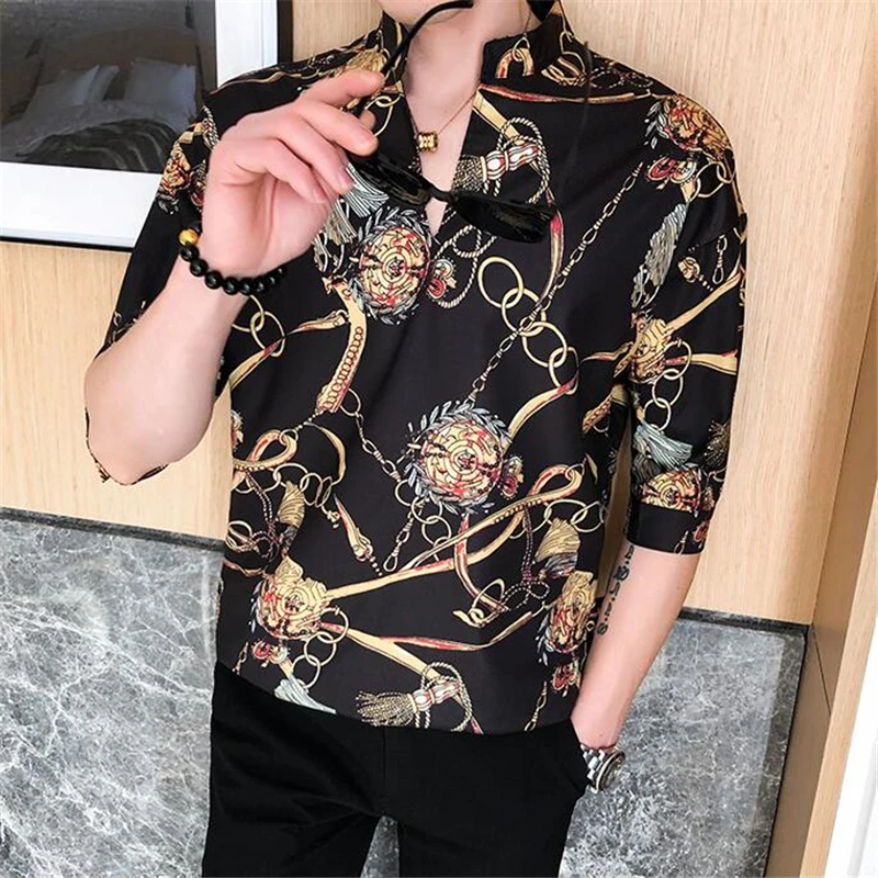 Korean Style Hair Stylist Creative Printing Fashion Chemise Homme Summer New High-Quality Polyester Soft Smooth Luxury Men Shirt
Korean Style Hair Stylist Creative Printing Fashion Chemise Homme Summer New High-Quality Polyester Soft Smooth Luxury Men Shirt