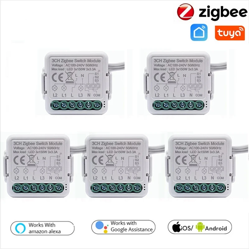Zigbee Mini WiFi Smart On-off Device Switch Module Smart Life Tuya Remote Control Work With Alexa Google Home 3-way Dual-control
Zigbee Mini WiFi Smart On-off Device Switch Module Smart Life Tuya Remote Control Work With Alexa Google Home 3-way Dual-control