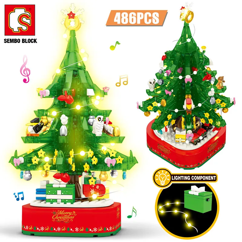 SEMBO Christmas LED Theme Rotating Shining Music Box Bricks Friends House DIY Building Blocks Toys For Children Christmas Gifts
SEMBO Christmas LED Theme Rotating Shining Music Box Bricks Friends House DIY Building Blocks Toys For Children Christmas Gifts