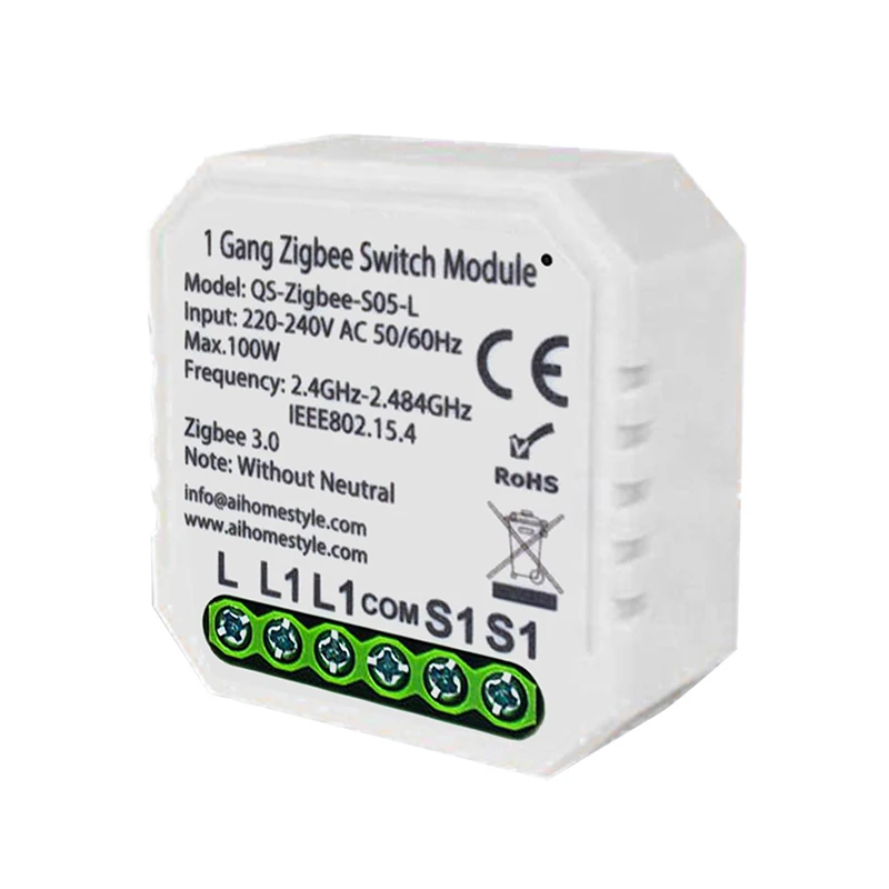 Smart Switch Module No/With Neutral EU 220V 1 Way Wireless Light Switch Relay Smart Home App Control For Alexa Google Home
Smart Switch Module No/With Neutral EU 220V 1 Way Wireless Light Switch Relay Smart Home App Control For Alexa Google Home