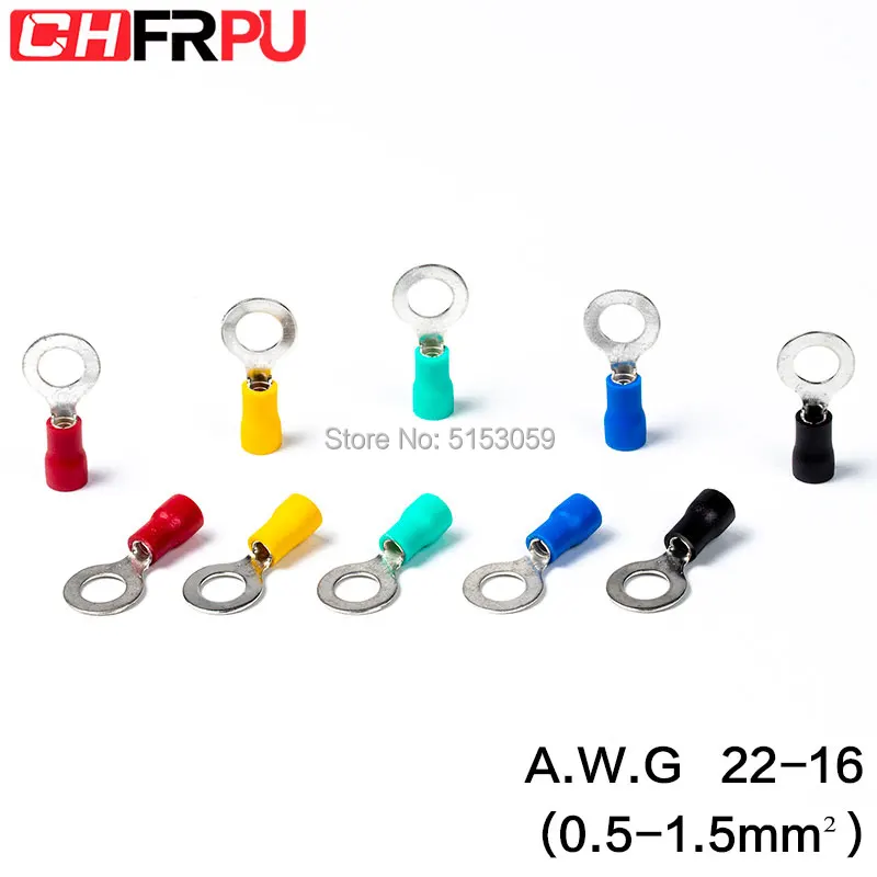 RV series Ring insulated terminal Cable Wire Connector A.W.G 22-16 Electrical Crimp Terminal Wire Connectors
RV series Ring insulated terminal Cable Wire Connector A.W.G 22-16 Electrical Crimp Terminal Wire Connectors