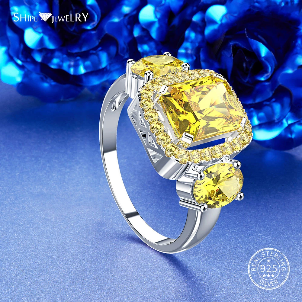 Shipei 100% 925 Sterling Silver Yellow Sapphire Square Engagement Wedding Ring for Women Men Anniversary Gift Fine Jewelry
Shipei 100% 925 Sterling Silver Yellow Sapphire Square Engagement Wedding Ring for Women Men Anniversary Gift Fine Jewelry