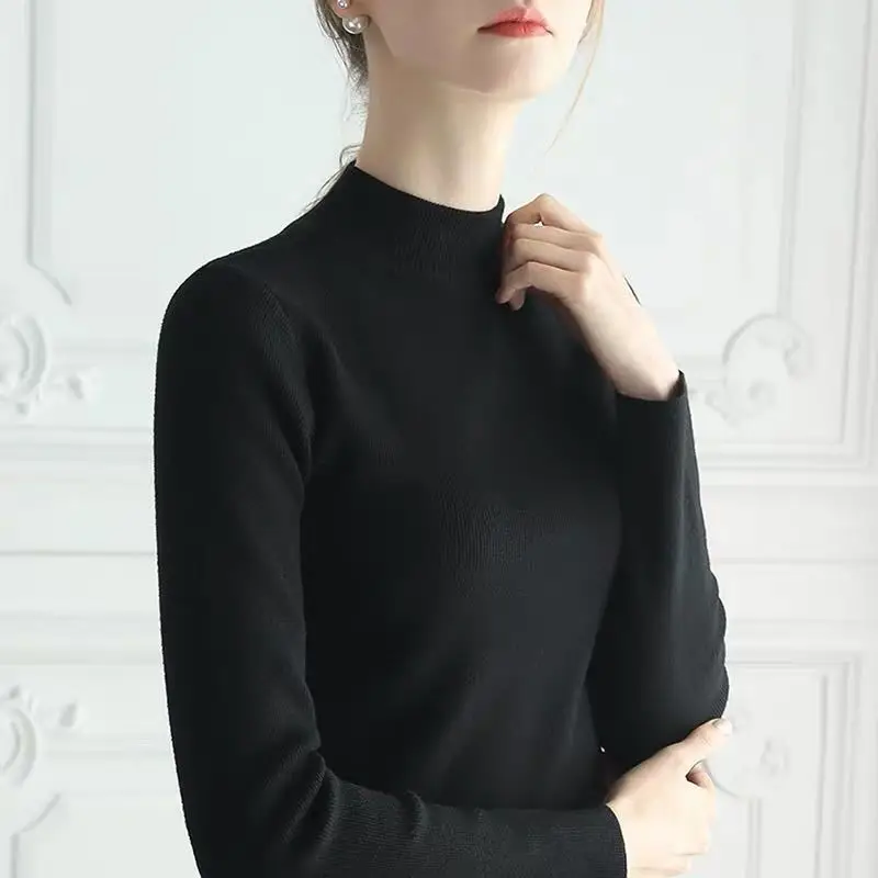 13 Colors Female Girls Semi High Neck Sweater Women Autumn Tight Long Sleeve Pullover Slim Bottoming Knitted Shirt Tops
13 Colors Female Girls Semi High Neck Sweater Women Autumn Tight Long Sleeve Pullover Slim Bottoming Knitted Shirt Tops