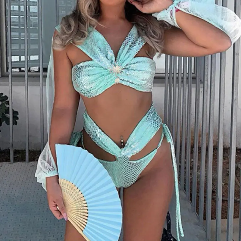 Popular European and American New Bikini Two-Piece Swimsuits Women's Snakeskin Swimsuit Bikini Two Piece Swimsuit Sexy Bikini
Popular European and American New Bikini Two-Piece Swimsuits Women's Snakeskin Swimsuit Bikini Two Piece Swimsuit Sexy Bikini