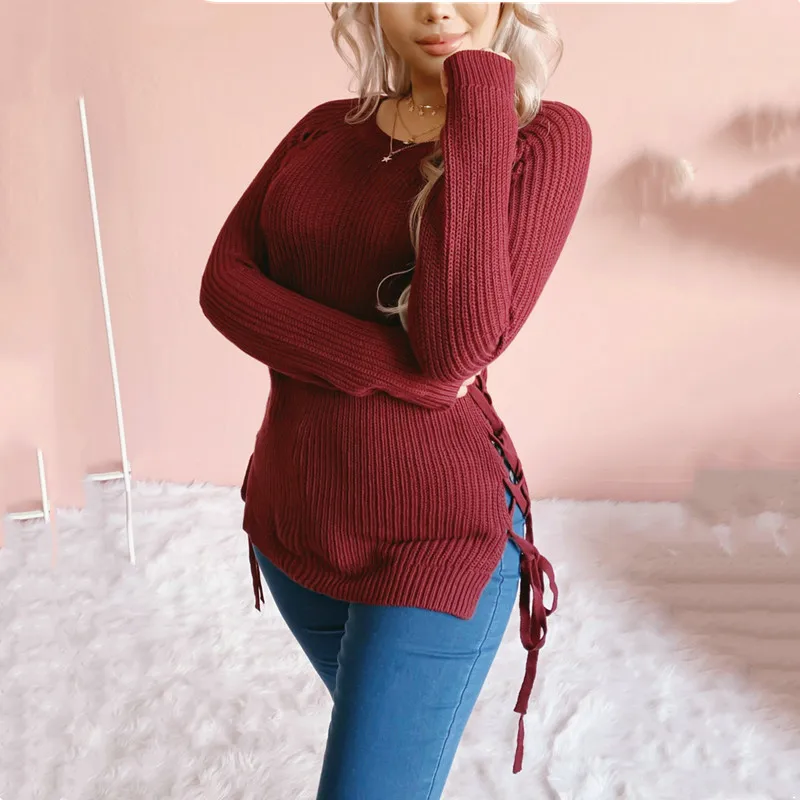 Women's Casual Spring And Autumn Solid Commuter Lace-up Knitted Sweater 2020 Slim Elastic Lady Elegant Basic Office Pullover
Women's Casual Spring And Autumn Solid Commuter Lace-up Knitted Sweater 2020 Slim Elastic Lady Elegant Basic Office Pullover
