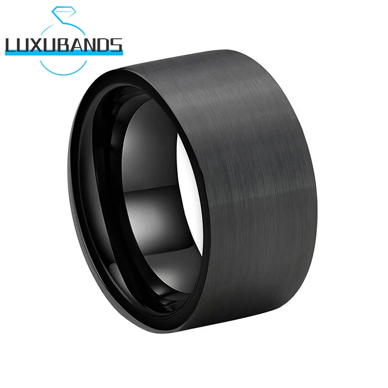 12MM Black Tungsten Carbide Rings For Men Pipe Cut Engagement Wedding Bands Brushed Finished Comfort Fit 
12MM Black Tungsten Carbide Rings For Men Pipe Cut Engagement Wedding Bands Brushed Finished Comfort Fit