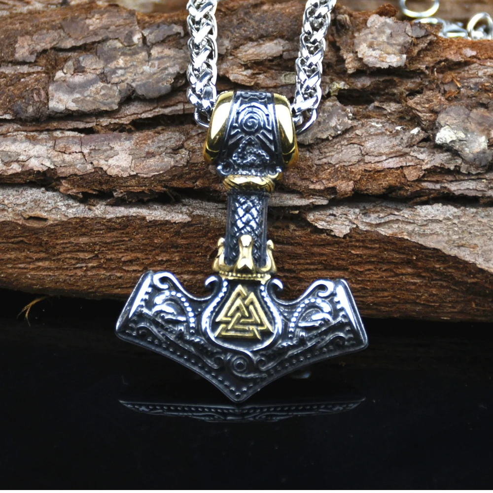 Nordic Stainless Steel Mjolnir Valknut Rune Scandinavian Viking Necklace With Gift Bag
Nordic Stainless Steel Mjolnir Valknut Rune Scandinavian Viking Necklace With Gift Bag