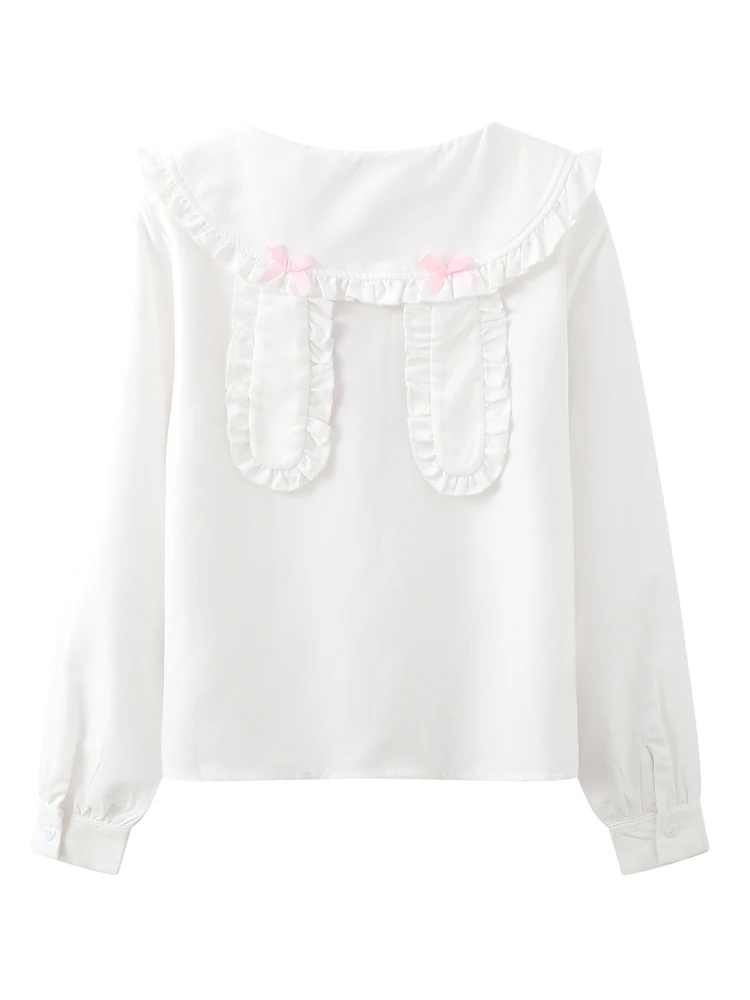 2021 New Spring Kawaii Blouses Korean Sweet College Style Blouse Shirts Women Rabbit Ears Cute Long-sleeved Lolita Shirt Tops
2021 New Spring Kawaii Blouses Korean Sweet College Style Blouse Shirts Women Rabbit Ears Cute Long-sleeved Lolita Shirt Tops