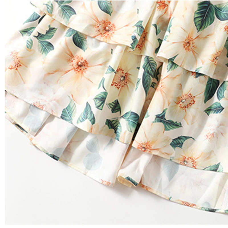 Summer elegant flower print woman white dress with suspenders sleeveless high waist vacation with ruffled dresses women 8025701
Summer elegant flower print woman white dress with suspenders sleeveless high waist vacation with ruffled dresses women 8025701