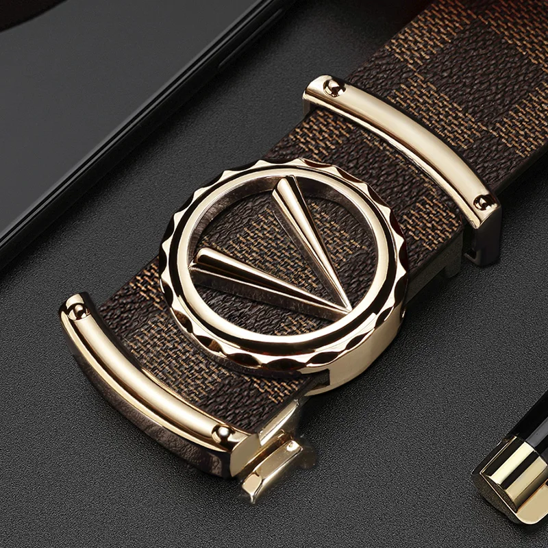 Fashion Genuine Leather Men Belt V letter luxury famous brand Automatic Buckl Black exquisite Waist Strap For Father's Day Gift
Fashion Genuine Leather Men Belt V letter luxury famous brand Automatic Buckl Black exquisite Waist Strap For Father's Day Gift