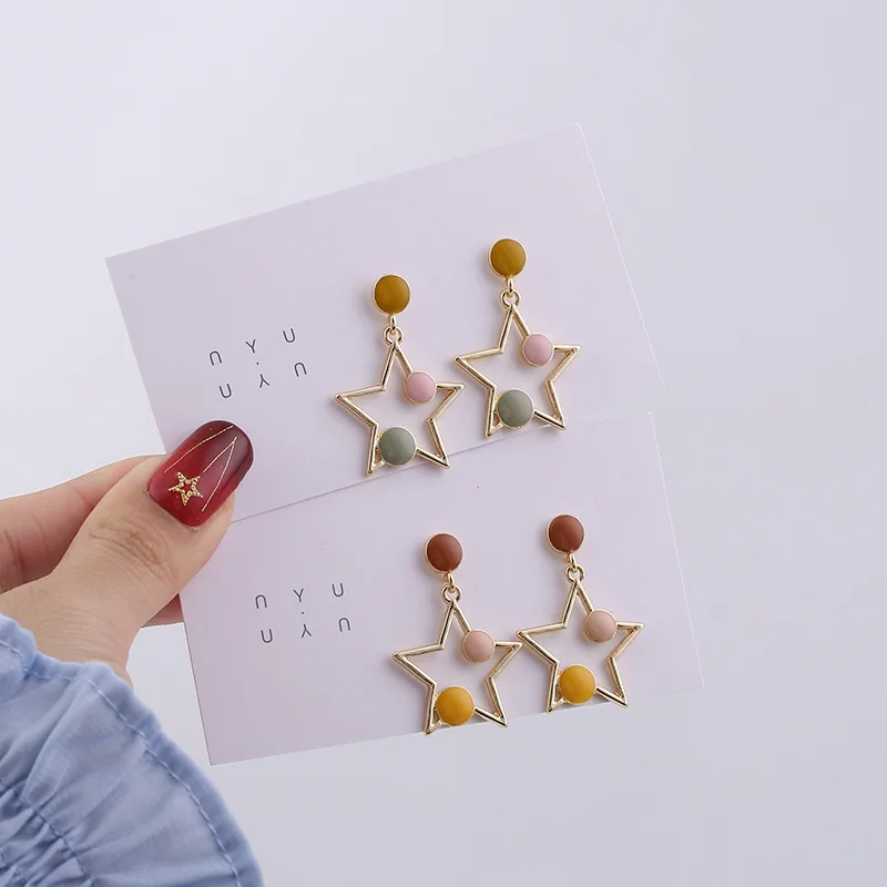 Candy Color Hollow Out Pentagram Star Drop Earrings For Women Dangle Earring Fashion Jewelry Female Pendiente Brincos
Candy Color Hollow Out Pentagram Star Drop Earrings For Women Dangle Earring Fashion Jewelry Female Pendiente Brincos