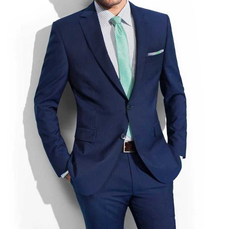 Navy Blue Two Buttons Notched Lapel Men's Formal Business Suits Male Custom Made 2 Pieces Wedding Tuxedos Suits Terno Masculino
Navy Blue Two Buttons Notched Lapel Men's Formal Business Suits Male Custom Made 2 Pieces Wedding Tuxedos Suits Terno Masculino