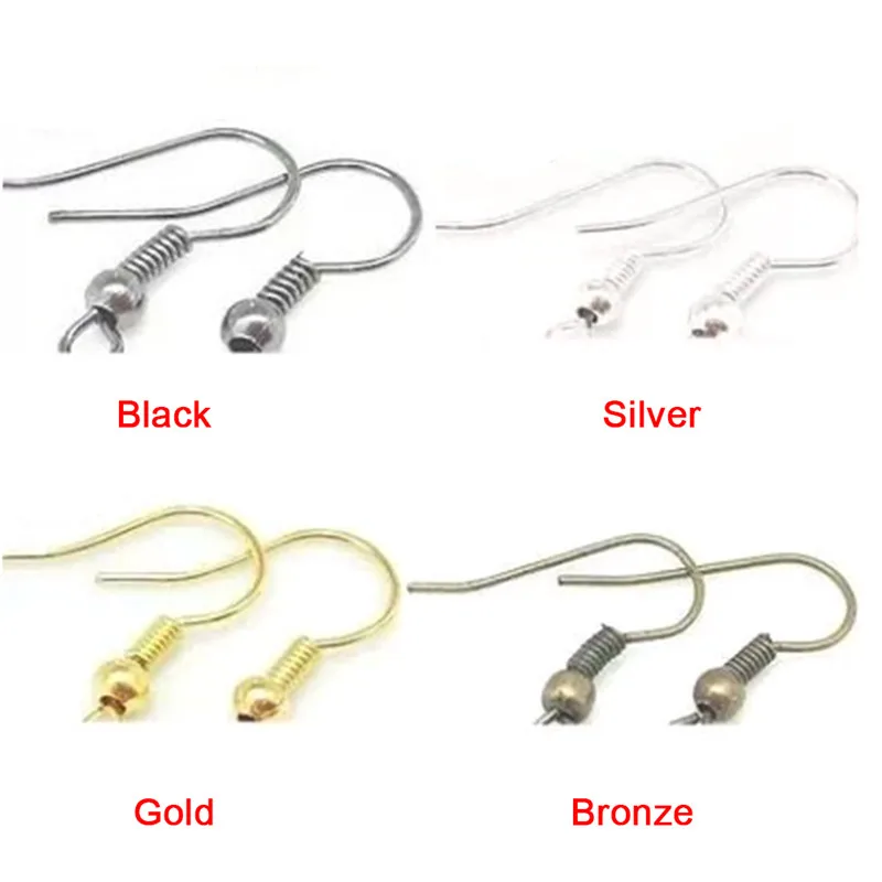 For DIY Jewelry Making Craft Gold Silver Bronze Nickel Hooks Coil Ear Wire Earrings Findings | Украшения и аксессуары