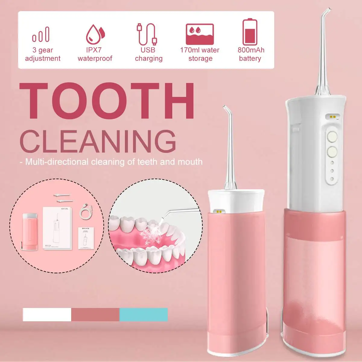 3 models Multifunctional Oral Irrigator USB Rechargeable Water Flosser Dental jet 170ml Hight Pressure Teeth Cleaner For Adults
3 models Multifunctional Oral Irrigator USB Rechargeable Water Flosser Dental jet 170ml Hight Pressure Teeth Cleaner For Adults