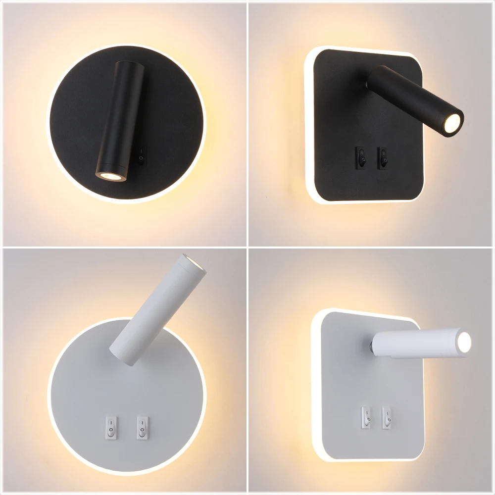 10W LED Wall Lamps Bedside Reading Lights Modern Round Square Wall Lights with Spotlight for Hotel Bedroom Indoor Wall Fixtures
10W LED Wall Lamps Bedside Reading Lights Modern Round Square Wall Lights with Spotlight for Hotel Bedroom Indoor Wall Fixtures