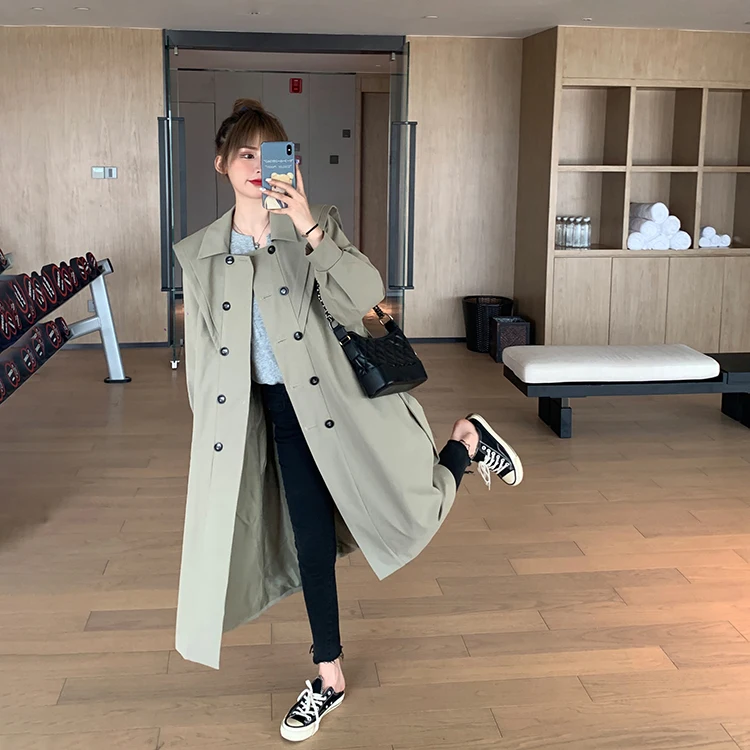 Elegant England Loose Style Chic Trench Women Fashion Long Sleeve Jacket Female Office Lady Coat 2020 Autumn Korean
Elegant England Loose Style Chic Trench Women Fashion Long Sleeve Jacket Female Office Lady Coat 2020 Autumn Korean