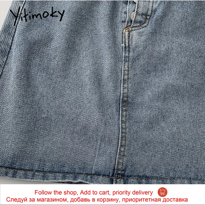 Yitimoky Blue Denim Skirts Womens Vintage Simply Casual Zipper Pockets High Waist A-Line Skirts 2021 Spring Korean Fashion New
Yitimoky Blue Denim Skirts Womens Vintage Simply Casual Zipper Pockets High Waist A-Line Skirts 2021 Spring Korean Fashion New