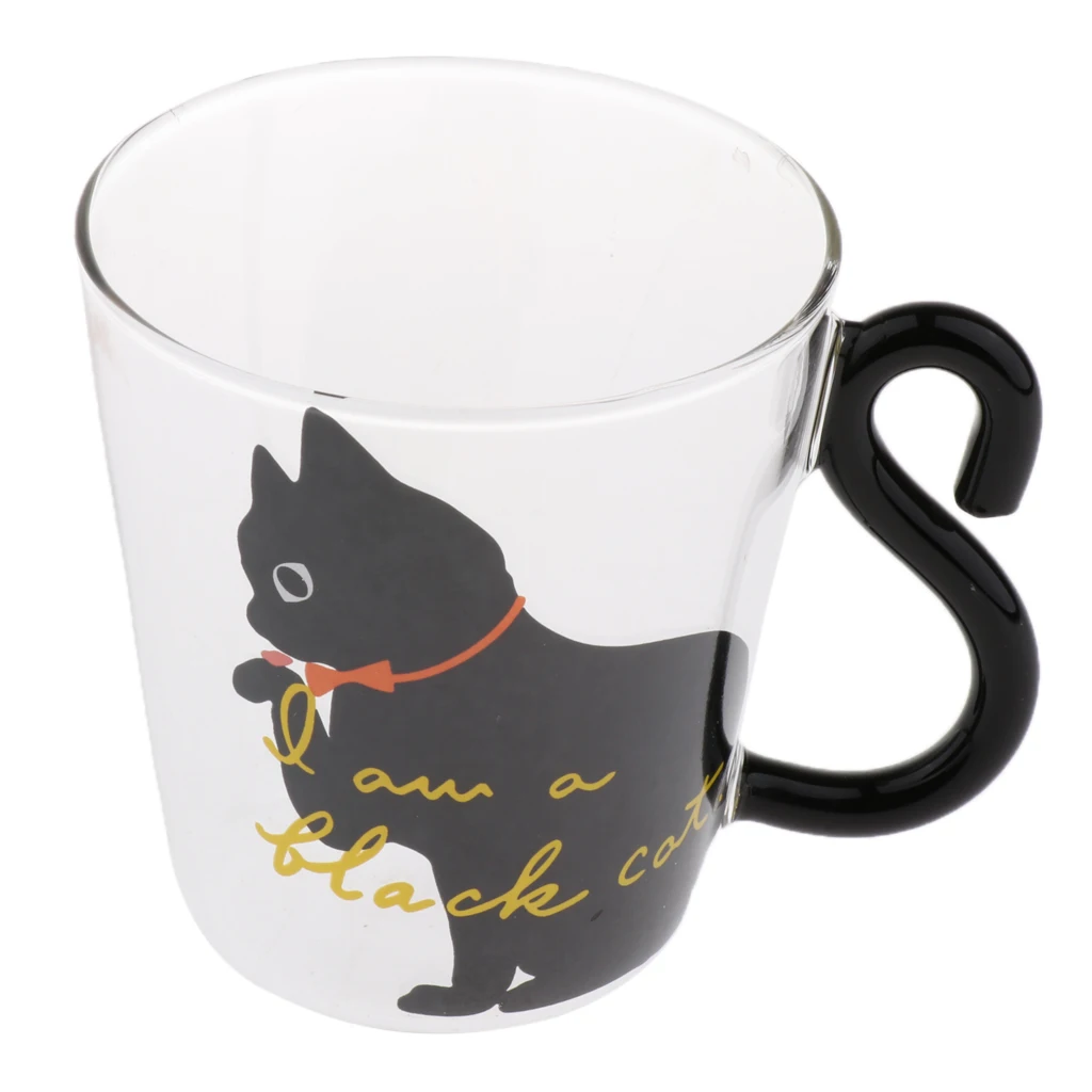 Прозрачный арт рисунком кота Стекло чашка с двойными стенками Кофе кружки