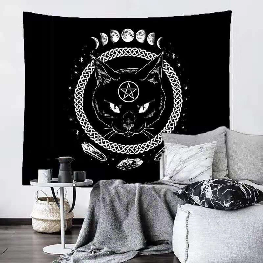 Cat Mysterious Divination Witchcraft Tapestry Wall Hanging Tapestries Baphomet Occult Home Wall Black Cool Decor Cat Coven
Cat Mysterious Divination Witchcraft Tapestry Wall Hanging Tapestries Baphomet Occult Home Wall Black Cool Decor Cat Coven