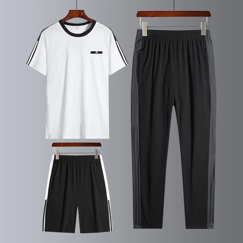 2021 New Casual Running Summer Short Sleeve Pants Three Piece Suit Men's Trend Suit Quick Drying Sportswear Casual Men's Set 
2021 New Casual Running Summer Short Sleeve Pants Three Piece Suit Men's Trend Suit Quick Drying Sportswear Casual Men's Set