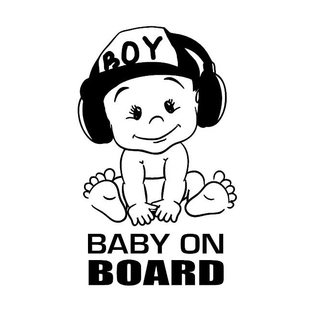 

Fuzhen Boutique Decals Exterior Accessories Warning BABY ON BOARD Car Stickers Window Funny Cute Boy Vinyl Decal
