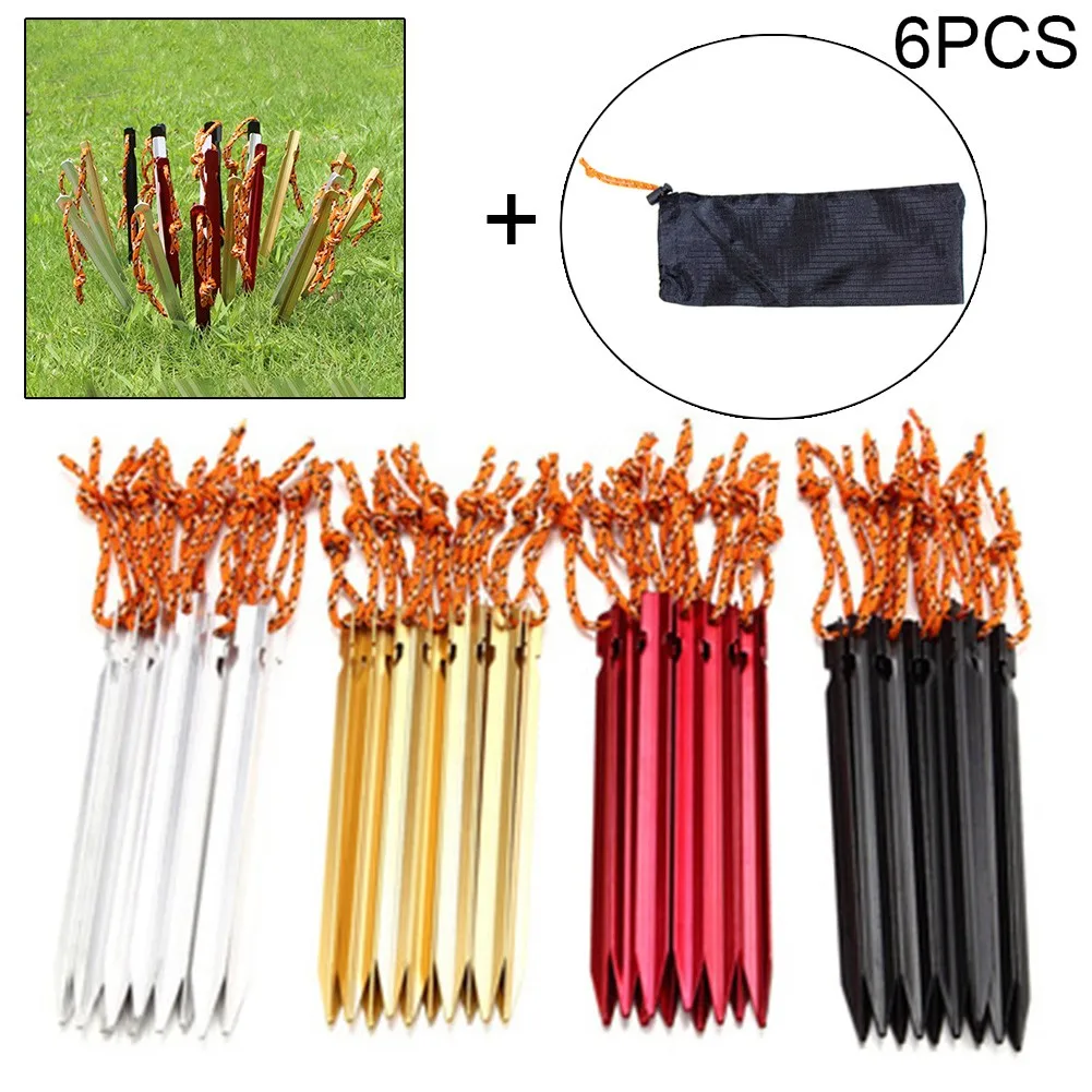 6pcs Tent Stakes With Rope Outdoor Camping Trip Tent Peg Nail Ground Nail Stakes Outdoor Awning Beach Nails Peg Tent Accessories
6pcs Tent Stakes With Rope Outdoor Camping Trip Tent Peg Nail Ground Nail Stakes Outdoor Awning Beach Nails Peg Tent Accessories
