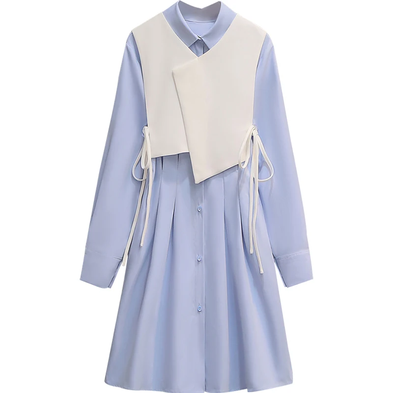 Women's suit spring 2021 new design sense blue pastoral style fairy super fairy skirt simple vest two-piece dress
Women's suit spring 2021 new design sense blue pastoral style fairy super fairy skirt simple vest two-piece dress