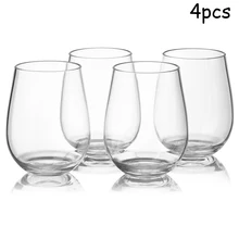 4pc/Set Shatterproof Plastic Wine Glass Unbreakable PCTG Red Wine Tumbler Glasses Cups Reusable Transparent Fruit Juice Beer Cup