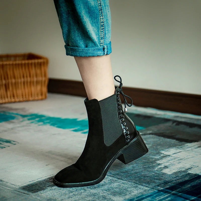 CONASCO Autumn Winter Women Ankle Boots Fashion Concise Kid Suede Cross-Tied Office Lady Thick Heels Casual Short Boots Woman
CONASCO Autumn Winter Women Ankle Boots Fashion Concise Kid Suede Cross-Tied Office Lady Thick Heels Casual Short Boots Woman