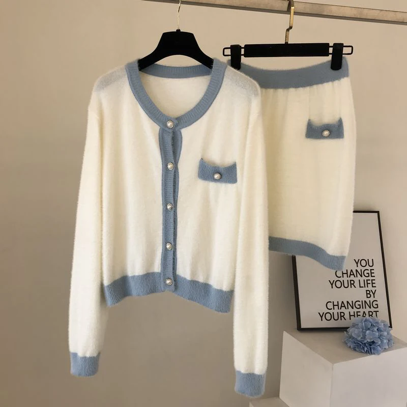 Women 2020 Autumn Winter Elegant Two Pieces Set Female Long Sleeve Knitted Cardigan Sweater+Package Hip Skirt Suit Outfits
Women 2020 Autumn Winter Elegant Two Pieces Set Female Long Sleeve Knitted Cardigan Sweater+Package Hip Skirt Suit Outfits