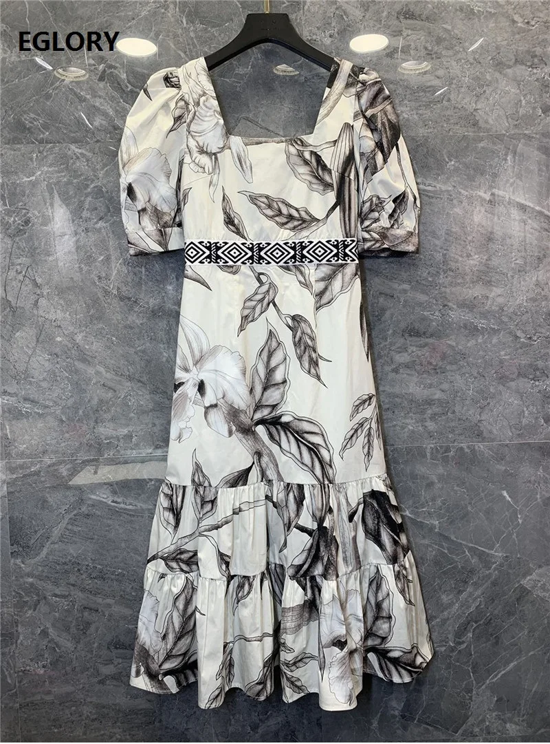 100%Cotton Dress New 2021 Summer Style Women Sexy Square Collar Vintage Print Short Sleeve Mid-Calf Length White Green Dress
100%Cotton Dress New 2021 Summer Style Women Sexy Square Collar Vintage Print Short Sleeve Mid-Calf Length White Green Dress