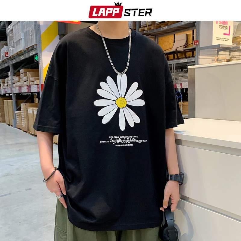 LAPPSTER Мужская негабаритная Японская уличная одежда футболки с отверстиями 2019