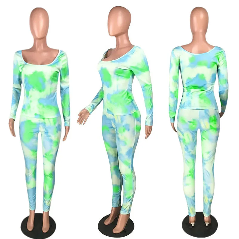 Tie dye Print O-neck Long Sleeves & Trousers New Autumn Women Suit Hot Style Model European and American 2 Piece Set
Tie dye Print O-neck Long Sleeves & Trousers New Autumn Women Suit Hot Style Model European and American 2 Piece Set