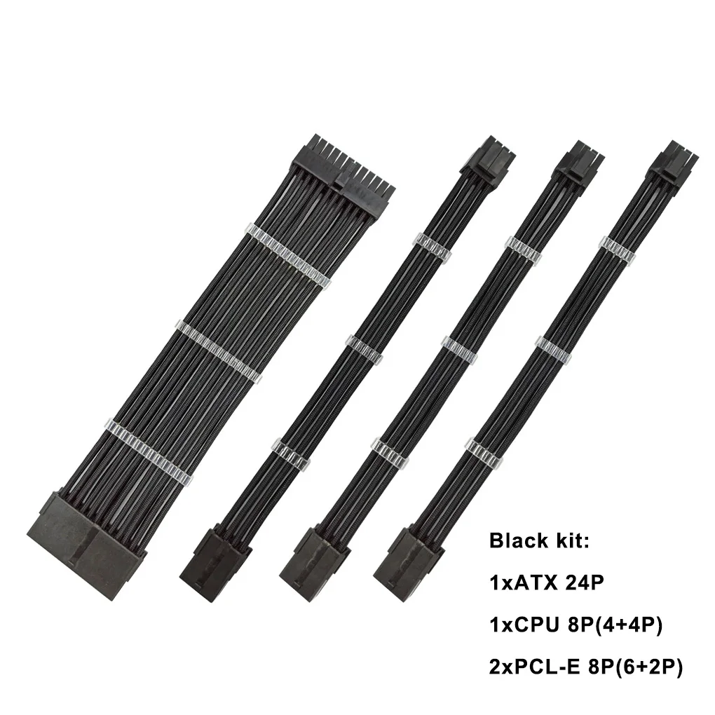 30 см 18AWG комплект удлинителей для блока питания с рукавом, 1 шт. ATX 24pin CPU 8pin 2X PCI-E 8pin (6 + 2pin)
30 см 18AWG комплект удлинителей для блока питания с рукавом, 1 шт. ATX 24pin CPU 8pin 2X PCI-E 8pin (6 + 2pin)