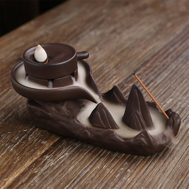 Resin Backflow Cone Incense Burner Waterfall Incense Holders Home Decor Statue Ornaments and 20 Incense Cones
Resin Backflow Cone Incense Burner Waterfall Incense Holders Home Decor Statue Ornaments and 20 Incense Cones