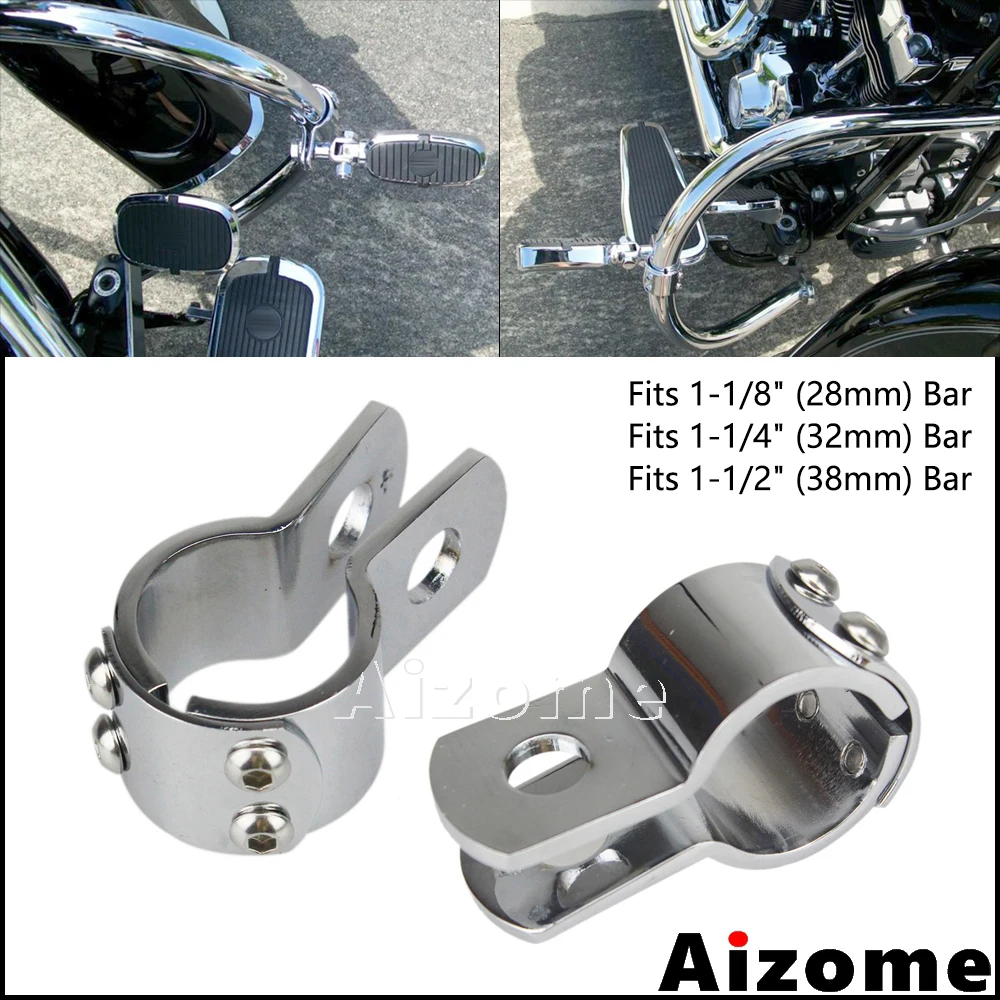

28mm 32mm 38mm Crash Bar Motorcycle Highway Footrests Foot Pegs Mount Clamps For Harley Dyna Sportster Touring Cafe Racer Custom