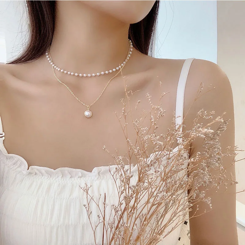 Titanium steel chic net red retro ins simple double-layer pearl necklace female clavicle chain short necklace all-match jewelry
Titanium steel chic net red retro ins simple double-layer pearl necklace female clavicle chain short necklace all-match jewelry