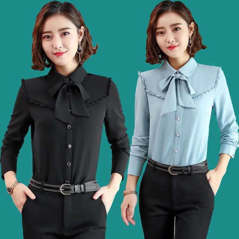 Women 2021 Spring Autumn New Bow Shirt Female Long-Sleeved Shirts Large Size Office Lady Casual Blouse Blusas Ropa De Mujer Z235
Women 2021 Spring Autumn New Bow Shirt Female Long-Sleeved Shirts Large Size Office Lady Casual Blouse Blusas Ropa De Mujer Z235