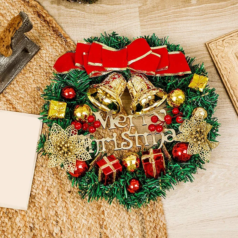 Christmas Decoration Christmas Wreath Bow Bells Simulation Wreath Door Hanging Christmas Tree Accessories
Christmas Decoration Christmas Wreath Bow Bells Simulation Wreath Door Hanging Christmas Tree Accessories