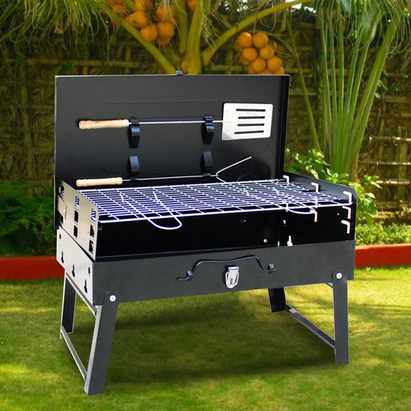 Outdoor Portable Folding Solid Iron Barbecue Grill Family Party Picnic Barbecue Grill Anti-rust High Quality Barbecue Tools Set
Outdoor Portable Folding Solid Iron Barbecue Grill Family Party Picnic Barbecue Grill Anti-rust High Quality Barbecue Tools Set