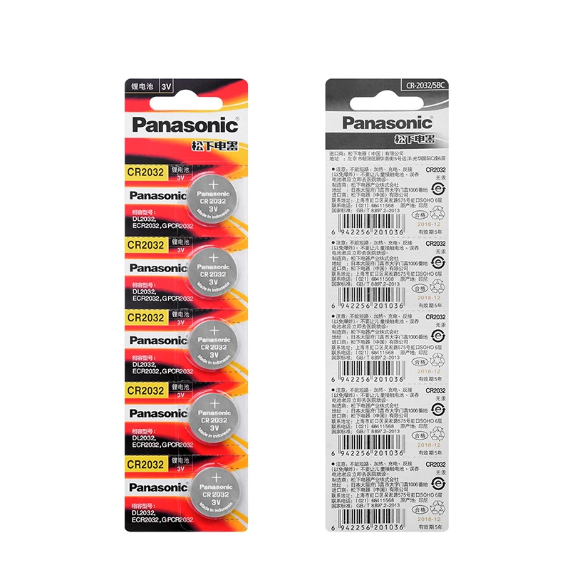 Original PANASONIC 20pcs/lot cr2032 Button Cell Batteries 3V Coin Lithium Battery For Watch Remote Control Calculator | Электроника