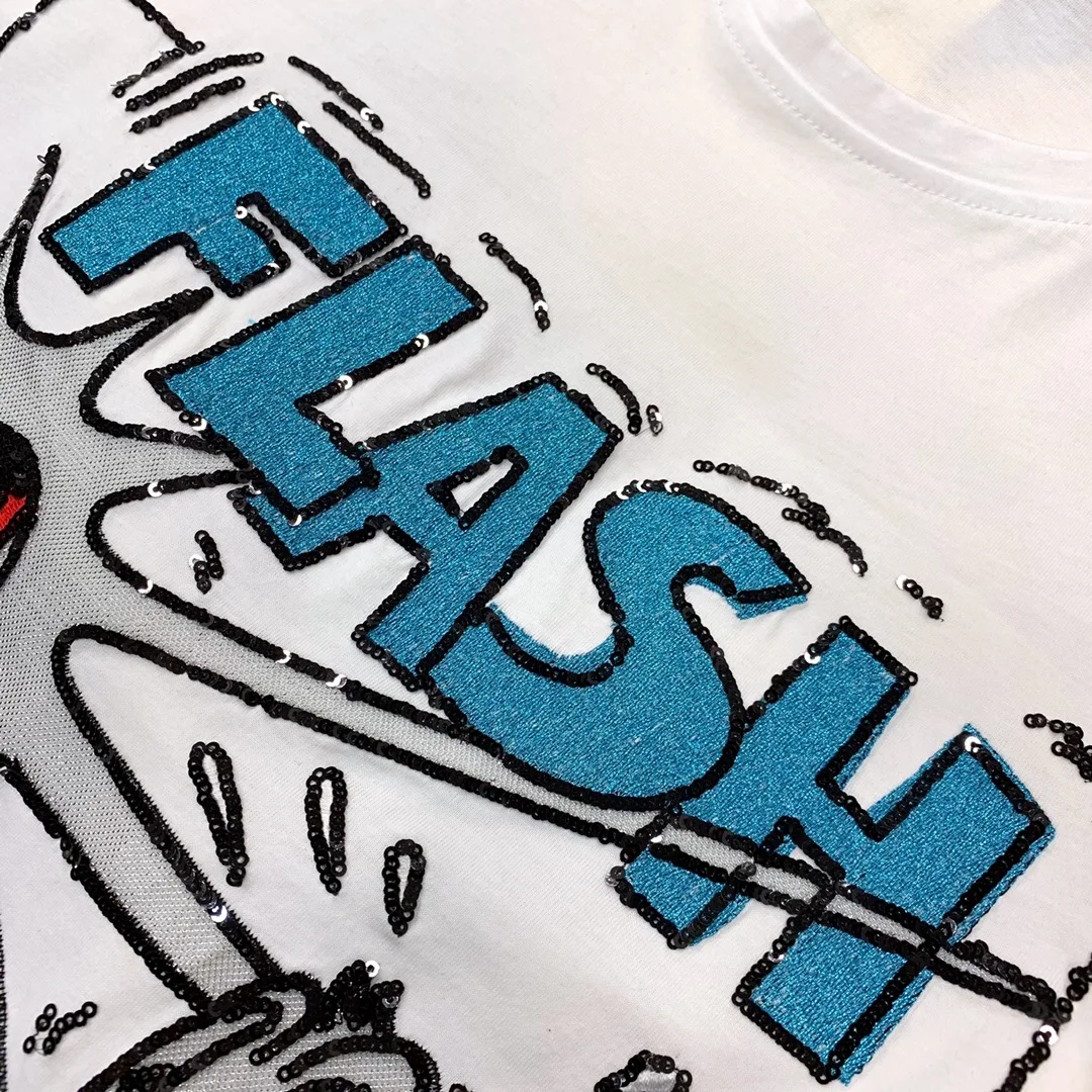2021 Women's new short sleeve T-shirt pure cotton casual print with diamond embroidery top quality
2021 Women's new short sleeve T-shirt pure cotton casual print with diamond embroidery top quality