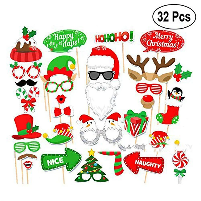 Christmas Photo Props Merry Christmas Santa Claus Hat HOHOHO Xmas Glasses Noel Elf Merry Christmas Party Supplies Kids Favor
Christmas Photo Props Merry Christmas Santa Claus Hat HOHOHO Xmas Glasses Noel Elf Merry Christmas Party Supplies Kids Favor