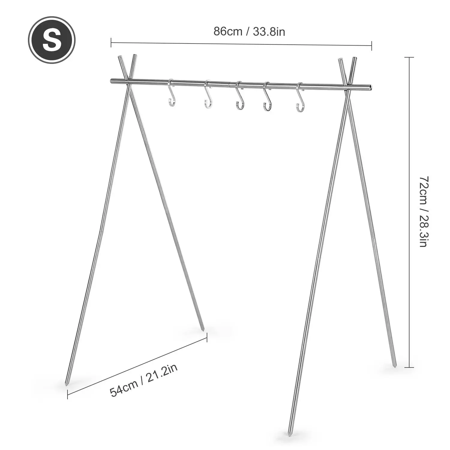 Hanging Rack Camping Portable Collapsible Stainless Steel Grill Tripod Hanging Rack for Pot Clothes Hanger Camping Equipment
Hanging Rack Camping Portable Collapsible Stainless Steel Grill Tripod Hanging Rack for Pot Clothes Hanger Camping Equipment
