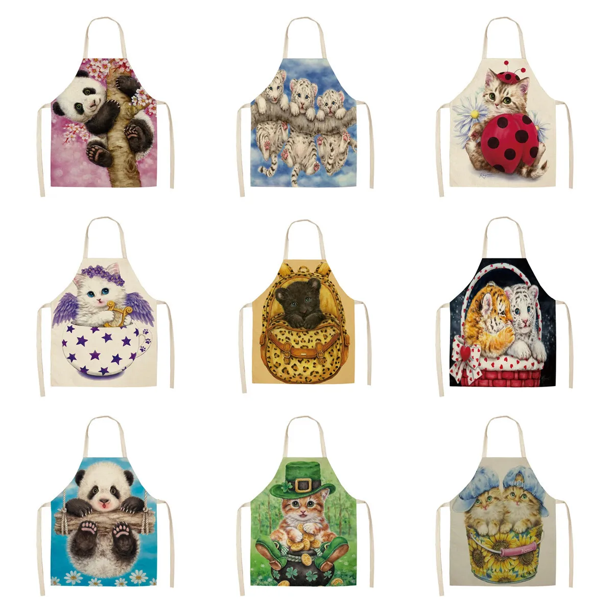 1 шт., Льняной Фартук без рукавов с принтом панды
1 шт., Льняной Фартук без рукавов с принтом панды