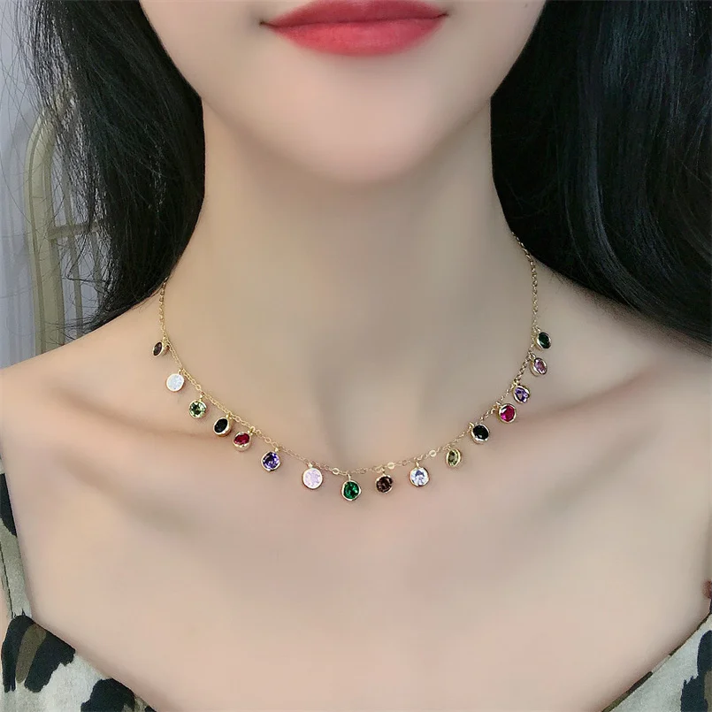 2021 New Sparking Micro Pave Tear Drop Chocker Cz Dots Colours Charms Link Chain thin cz Stone Pendant Necklace Women Jewelry
2021 New Sparking Micro Pave Tear Drop Chocker Cz Dots Colours Charms Link Chain thin cz Stone Pendant Necklace Women Jewelry